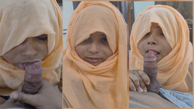 Hijabi Wife Giving Blowjob To Lover and Talking