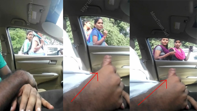 Daring Guy Flash Dick Infront Of College Girls Inside Car