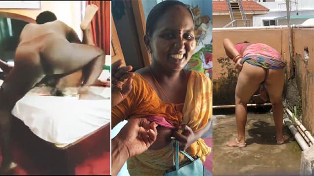 Tamil Aunty Boobs Pressed On – Rooftop Threesome Fucking Videos HD
