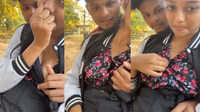 School Girl Outdoor – Sweet Boobs BF Suck Viral