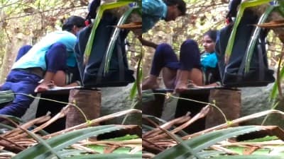 Young College Couple Quick Outdoor Fucking Video